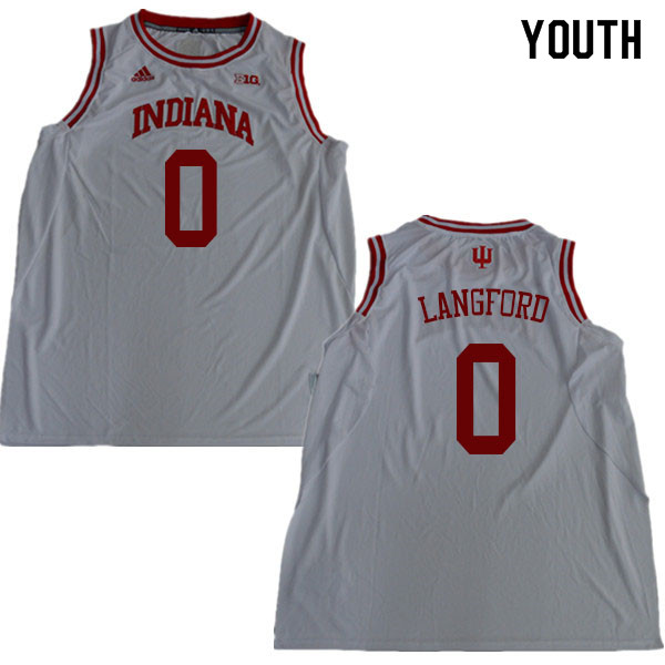 Youth #0 Romeo Langford Indiana Hoosiers College Basketball Jerseys Sale-White - Click Image to Close